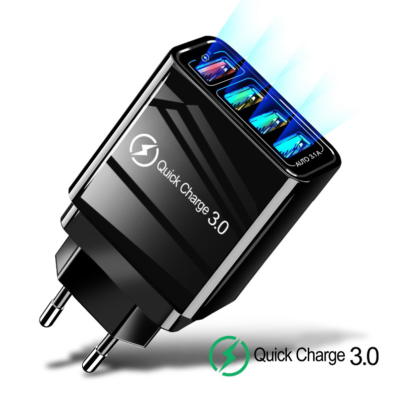 48W travel charger adapter 3.0 Quick USB Charger for Samsung iPhone Huawei US EU UK Plug Fast Wall Charger - 翻译中...