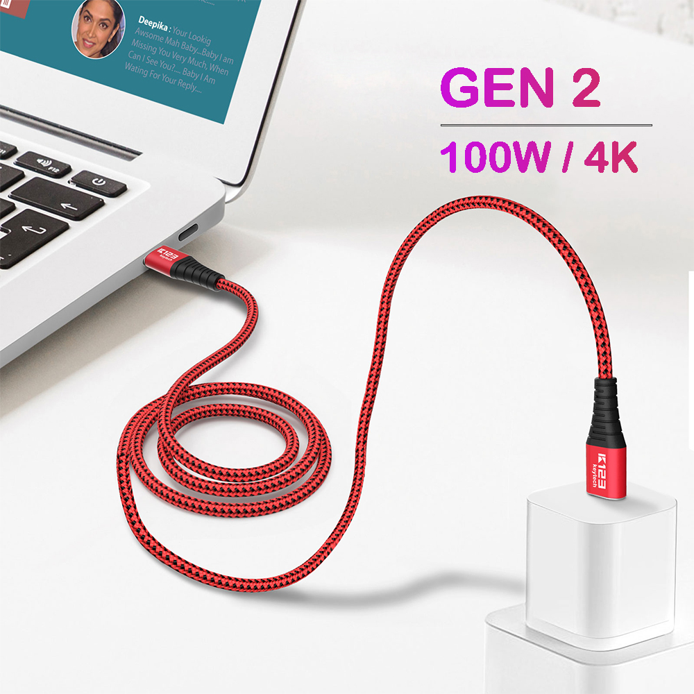 KCC019 Kabel USB 3.1 C do C Gen2 10 Gb/s z 4K Video i 100W dla MacBooka